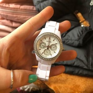 White fossil watch